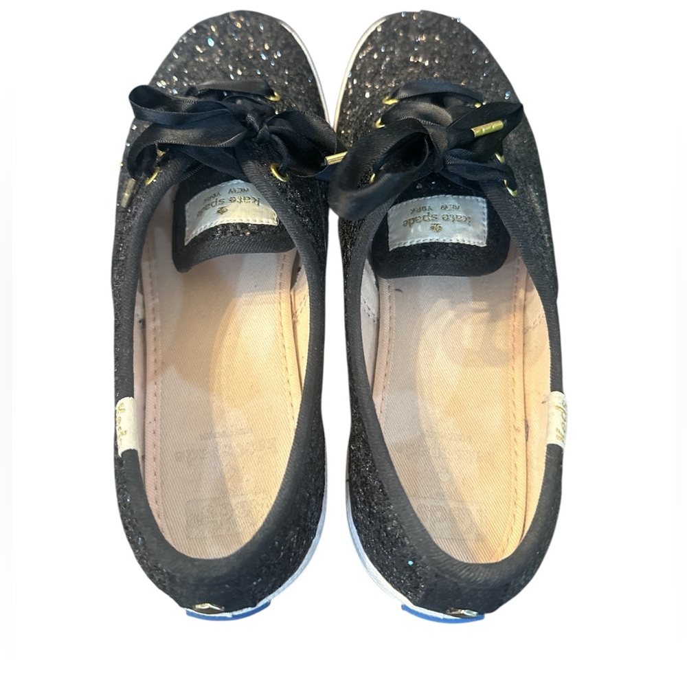 Keds x Kate Spade New York Black Glitter Sneakers Size 7 - Picture 4 of 11